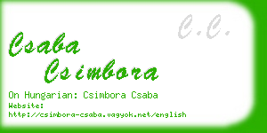 csaba csimbora business card